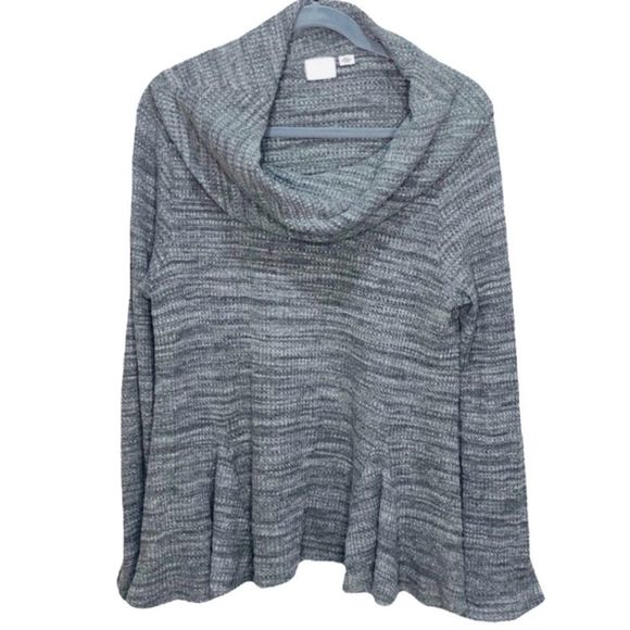 Anthropologie Postage Stamp Grey Cowl Neck Sweater Sz M - Picture 1 of 9